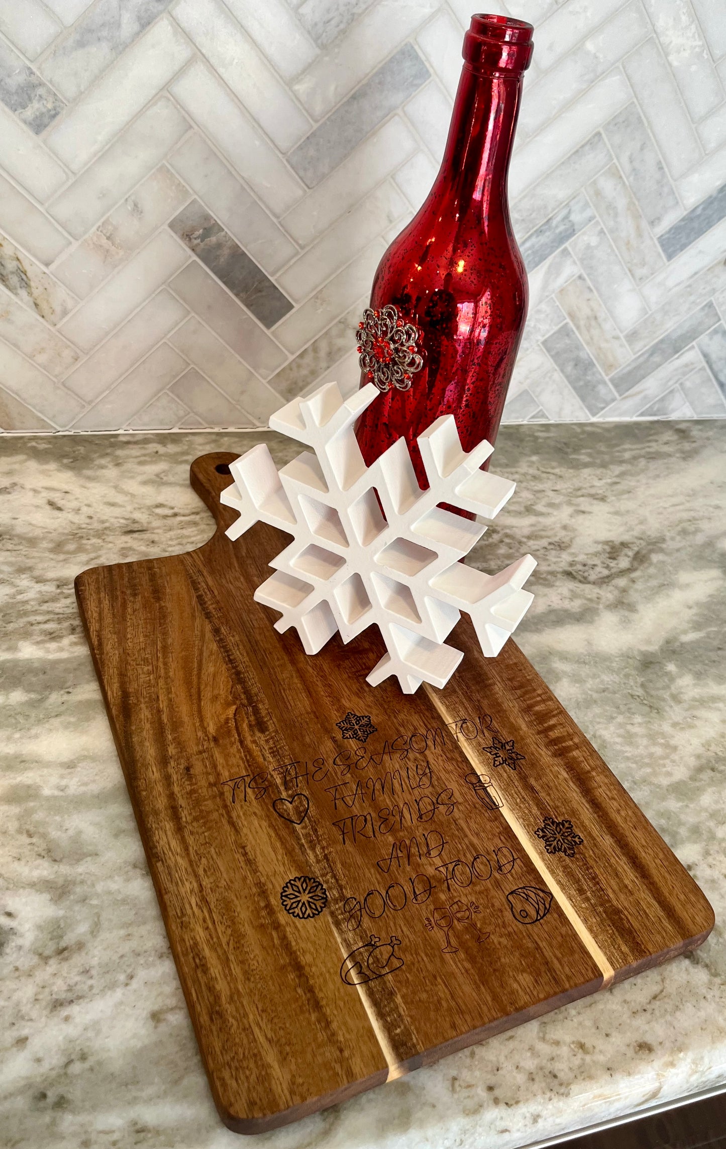 Christmas Holiday Charcuterie Serving Board