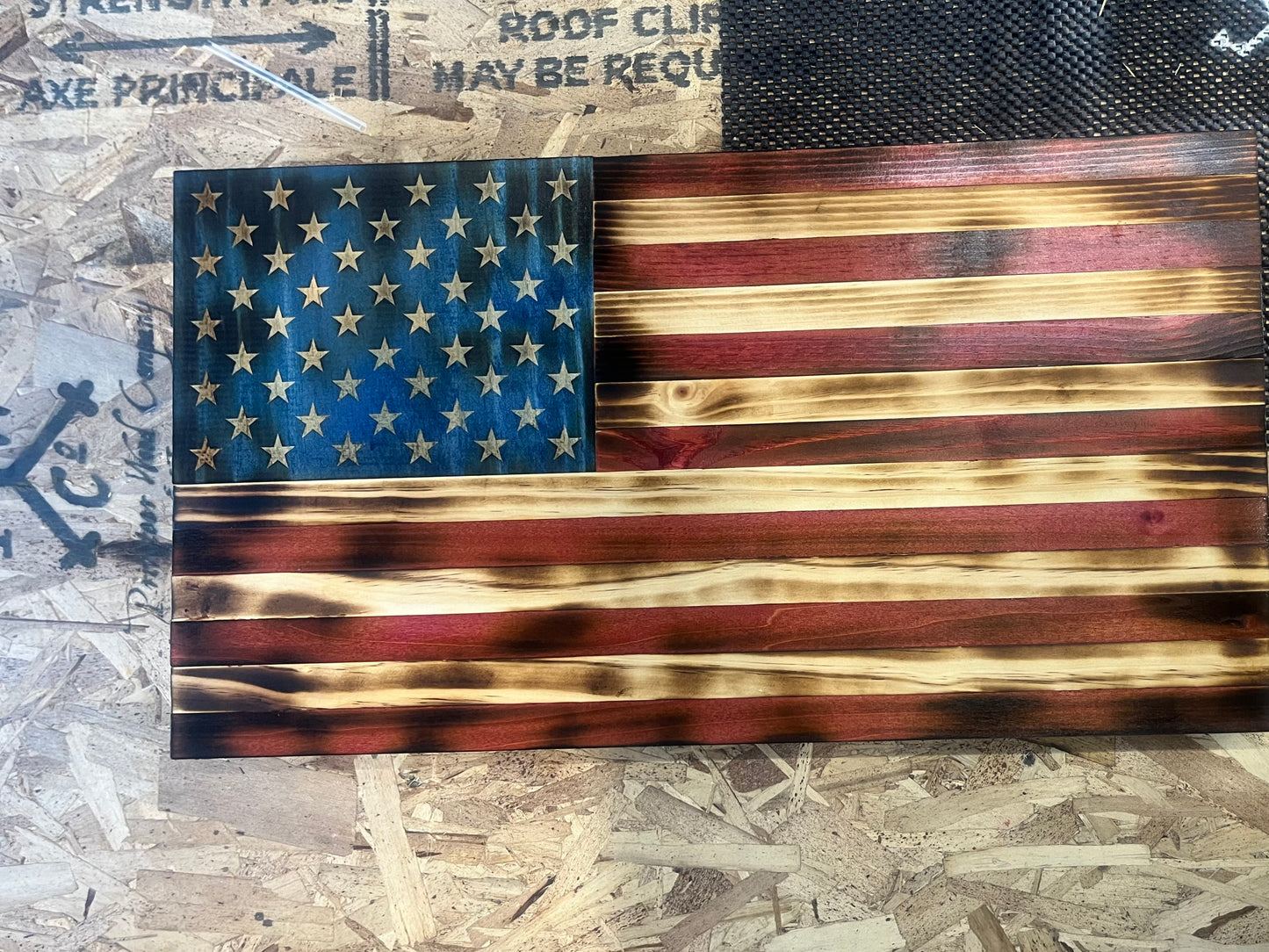 Handmade Distressed Wooden American Flag