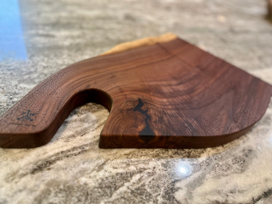 The 'Cleaver' Live Edge Walnut Cutting and Serving bread board